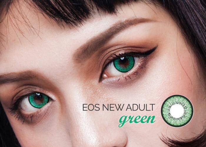EOS New Adult Green Coloured contact lenses