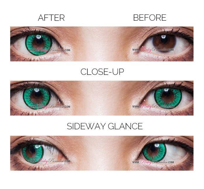 EOS New Adult Green Coloured contact lenses