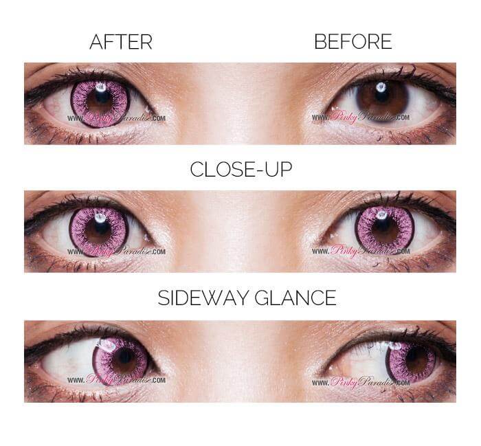 EOS New Adult Pink coloured effect lenses