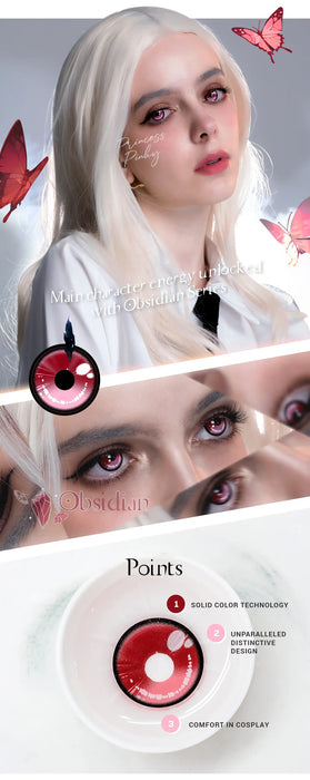 Princess Pinky Obsidian Red Contact lenses (yearly)