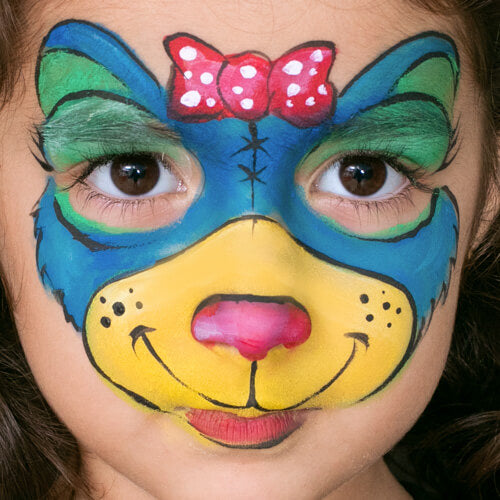 Face paint on child using water makeup pure