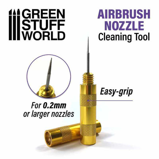 Airbrush nozzle cleaning till. For 0.2mm or larger nozzles. Easy grip.