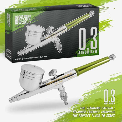 Dual action gsw airbrush 0.3mm. The standard catchall beginner friendly airbrush. The perfect place to start.