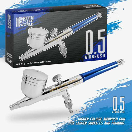Dual action GSW airbrush 0.5mm. Higher-calibre airbrush gun for larger surfaces and priming.