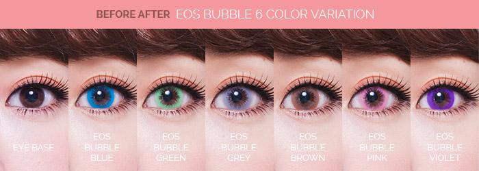 EOS Bubble Blue, colored lenses