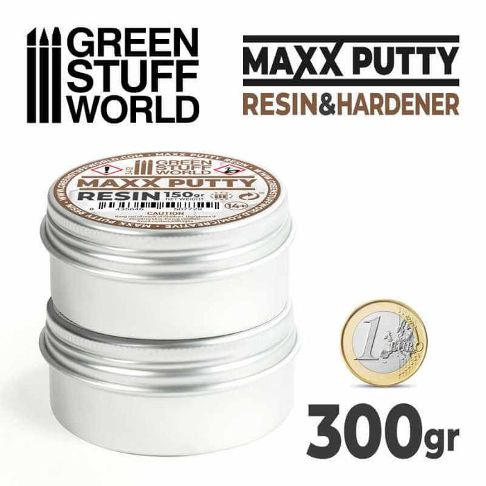 Maxx two part putty in cans  - resin and hardener. 300gram. 