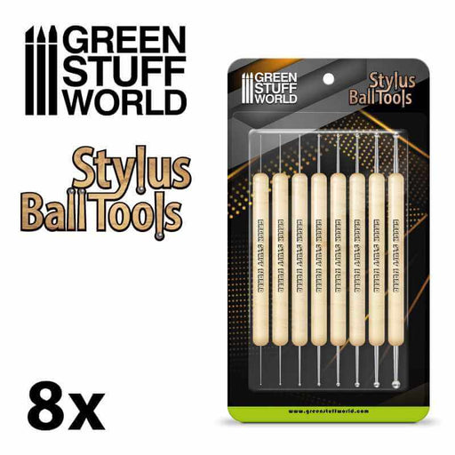 8 metall ball stylus sculpting tools in their package