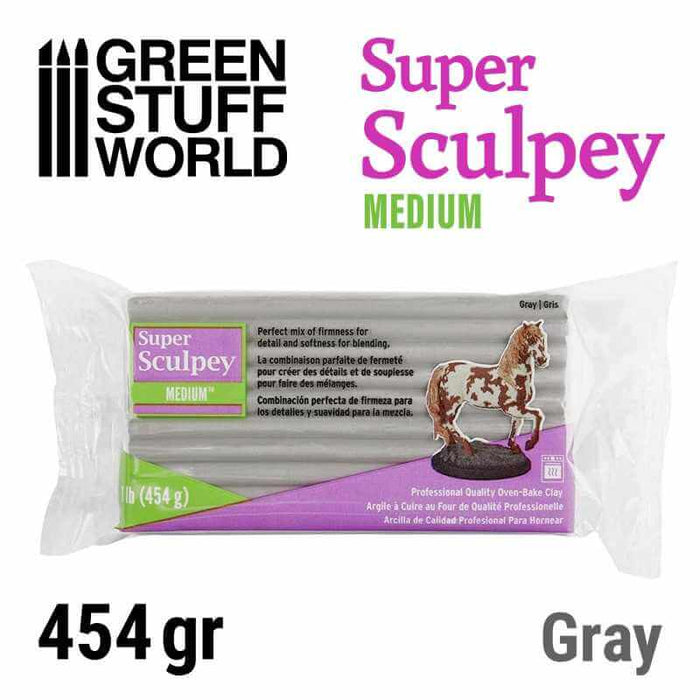 Super sculpey polymer clay medium gray 454 gram