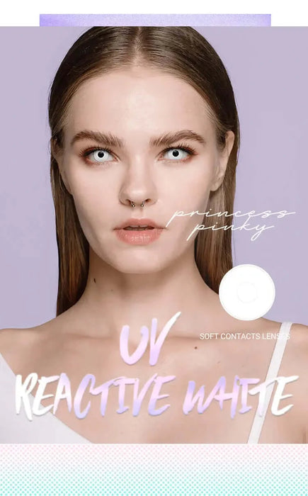 Princess Pinky Cosplay UV Reactive White, UV lenses