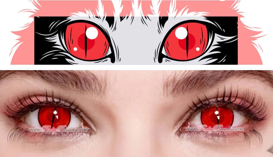 Princess Pinky Devilish Demon Eye Red, crazy-linser (1-årslinser)