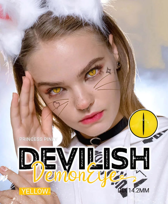 Princess Pinky Devilish Demon Eye Yellow crazy lenses