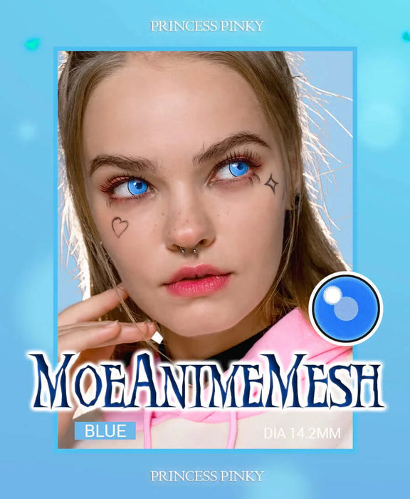 Princess Pinky Moe Anime Blue Mesh cosplay lenses
