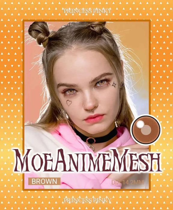 Princess Pinky Moe Anime Brown Mesh, cosplay lenses