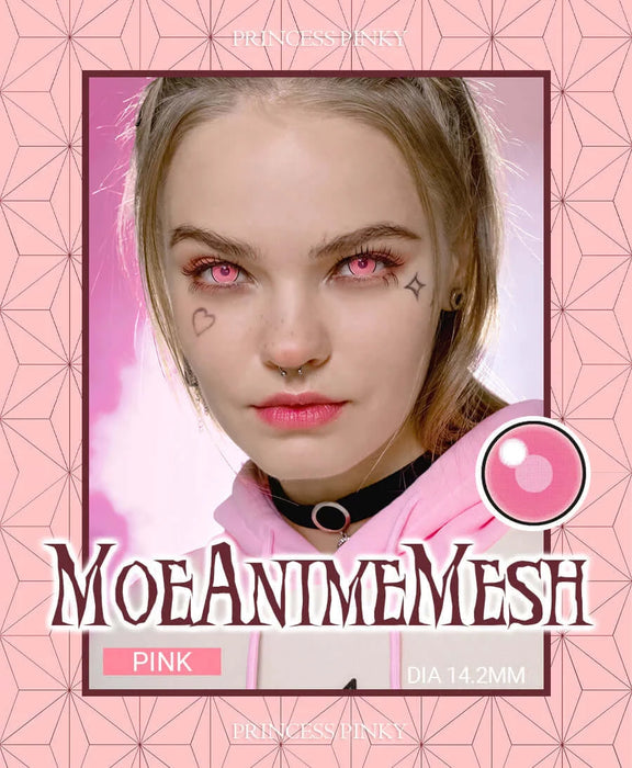 Princess Pinky Moe Anime Pink Mesh, cosplay lenses