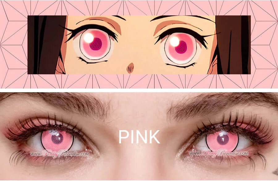 Princess Pinky Moe Anime Pink Mesh, cosplay lenses