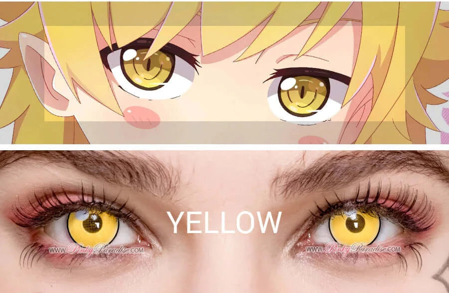 Princess Pinky Moe Anime Yellow Mesh, cosplay lenses