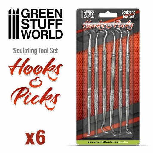 6x hooks and picks in their package.